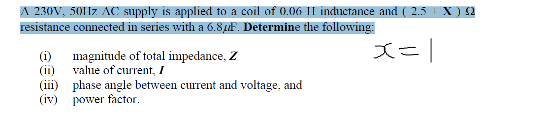 Solved A 230V, 50Hz AC supply is applied to a coil of 0.06 H | Chegg.com