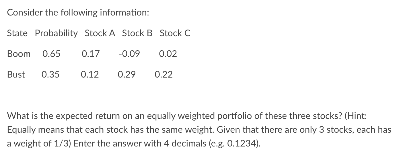 Solved Consider The Following Information: What Is The | Chegg.com