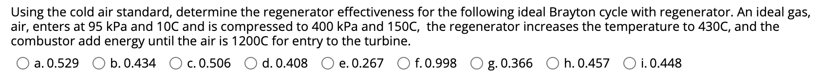 Solved Using the cold air standard, determine the | Chegg.com