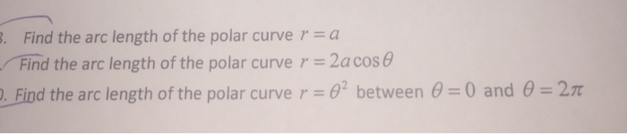 find the arc length of the polar curve