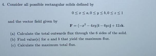 Solved 4. Consider all possible rectangular solids defined | Chegg.com