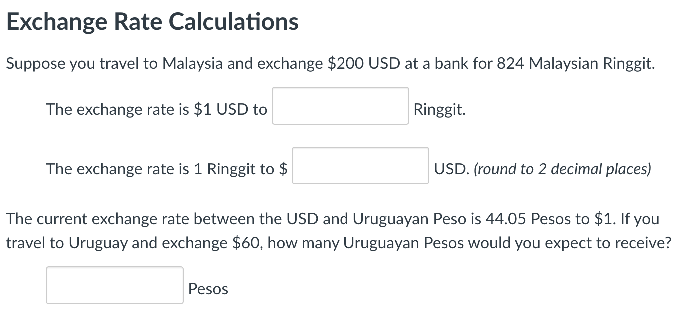 Solved Exchange Rate Calculations Suppose You Travel To Chegg Com