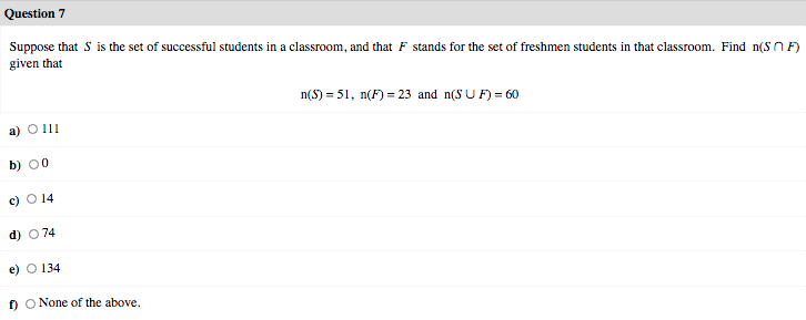 Solved Question 5 Question 5 Let U Represent The Set Of P Chegg Com