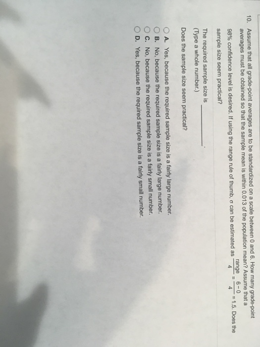 Solved 10. Assume that all gradepoint averages are to be