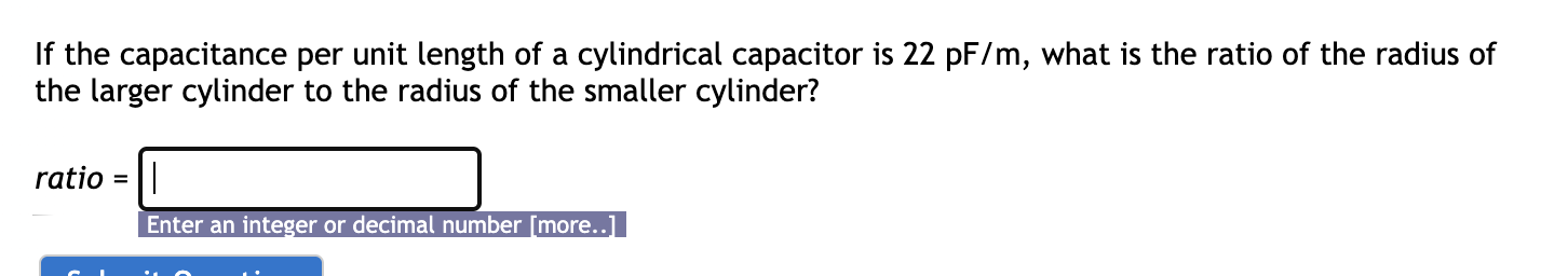 Solved If the capacitance per unit length of a cylindrical | Chegg.com