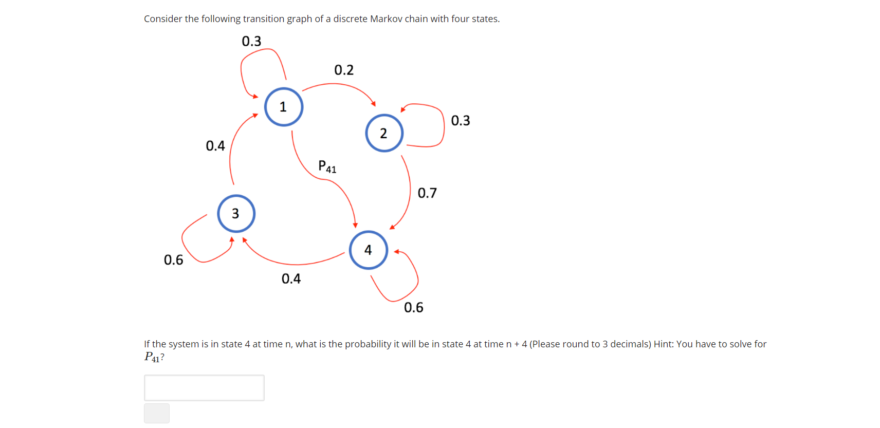 Solved Given that the system starts at state 1 and p = 0.9 | Chegg.com