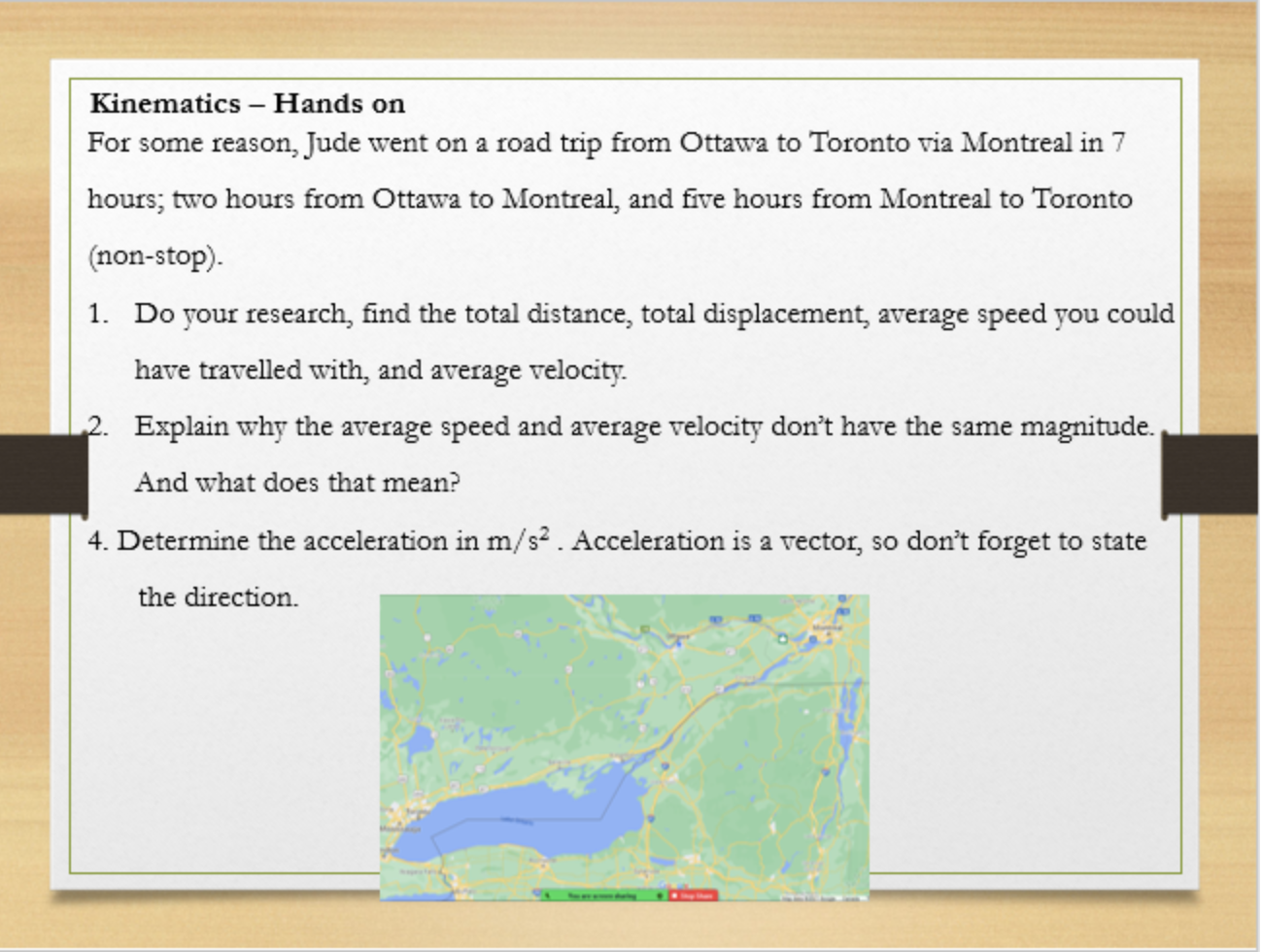 Solved Distance from Ottawa to Montreal is 166km E5N and Chegg