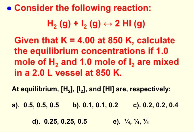 Solved . Consider The Following Reaction: H2 (g) + ½ (g) ←→ | Chegg.com