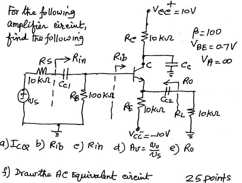 Solved For the following veeslov amplifier eireint, find the | Chegg.com