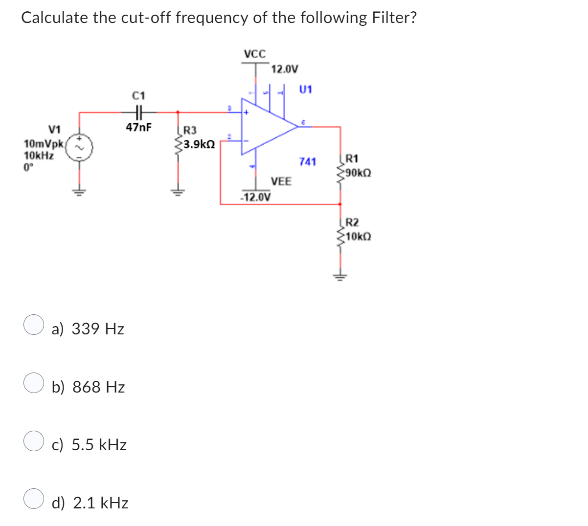 Solved Calculate the cut-off frequency of the following | Chegg.com