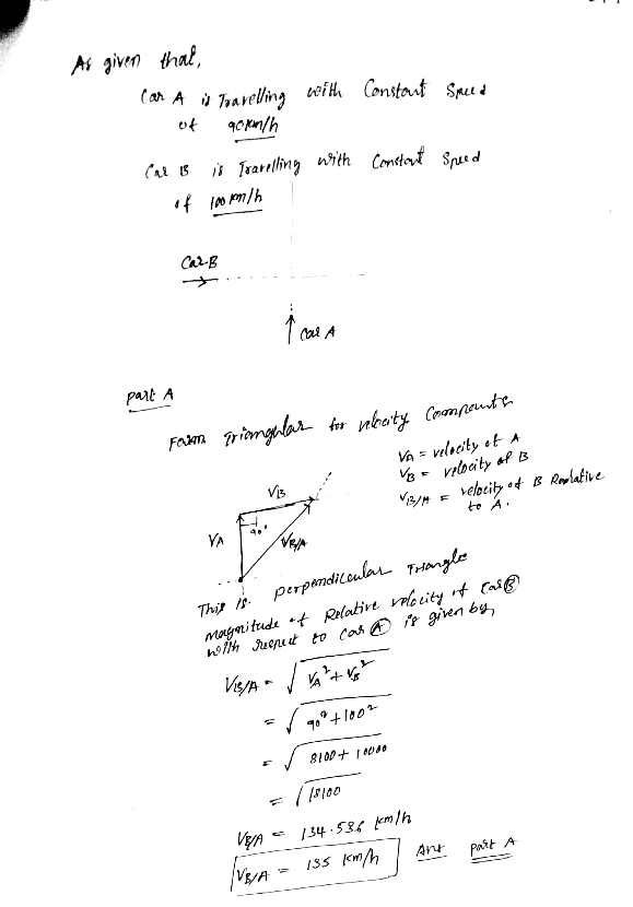 Solved Question 1 (10 Marks) As shown in Figure 1, Car A is | Chegg.com