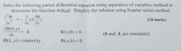 Solved Solve the following partial differential equation | Chegg.com