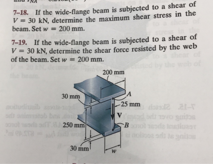 Solved AnNA 7-18. If The Wide-flange Beam Is Subjected To A | Chegg.com