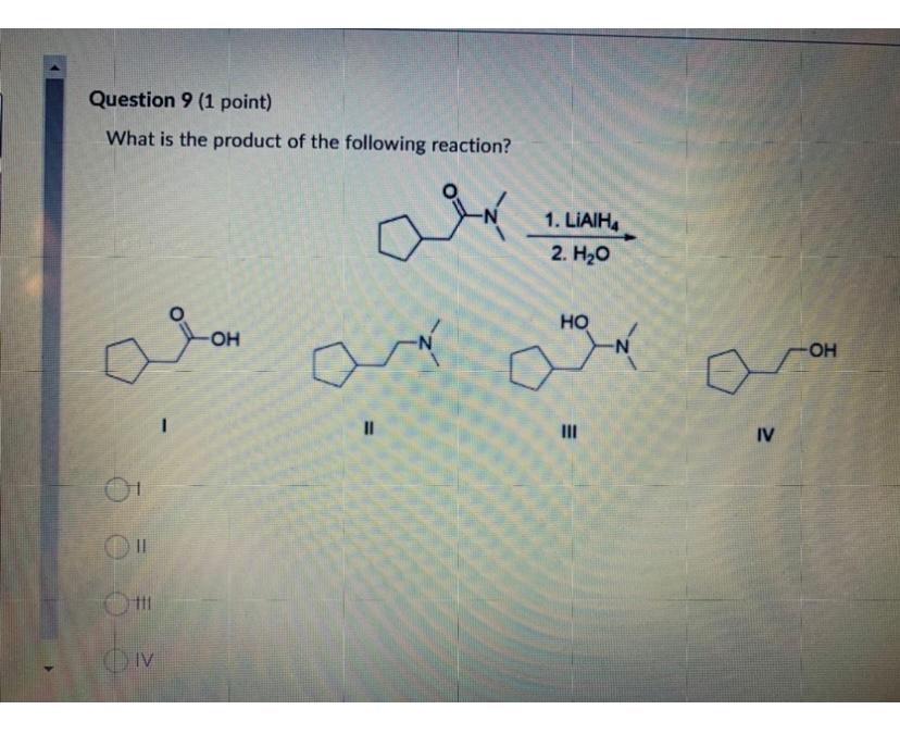 Solved Question 9 (1 Point) What Is The Product Of The | Chegg.com