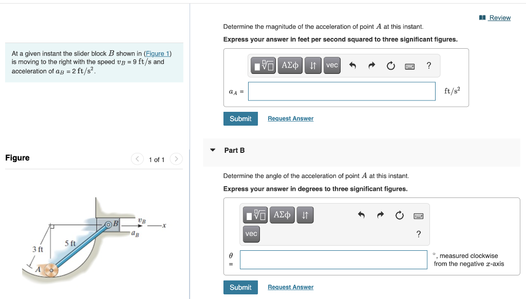 Solved Review Determine the magnitude of the acceleration of