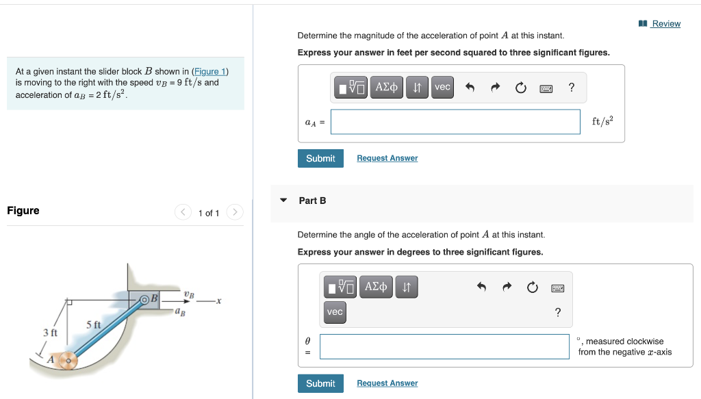 Solved Review Determine the magnitude of the acceleration of | Chegg.com