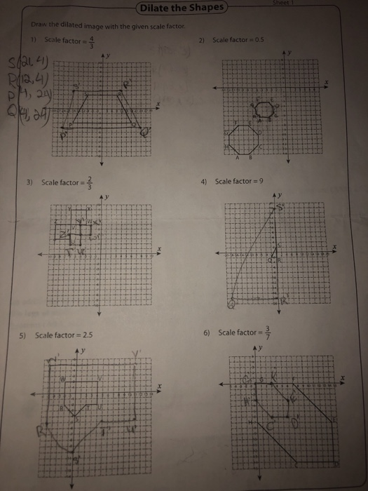 Solved Dilate the Shapes image with the given scale factor | Chegg.com