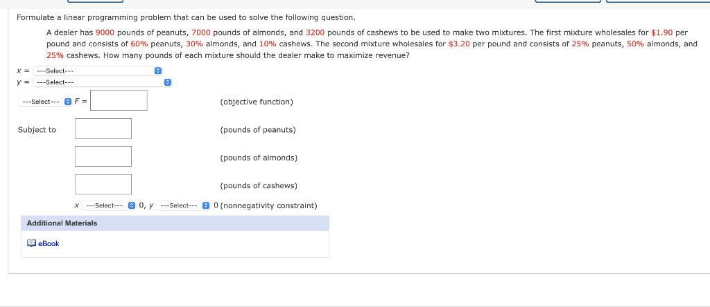 Solved Formulate a linear programming problem that can be | Chegg.com
