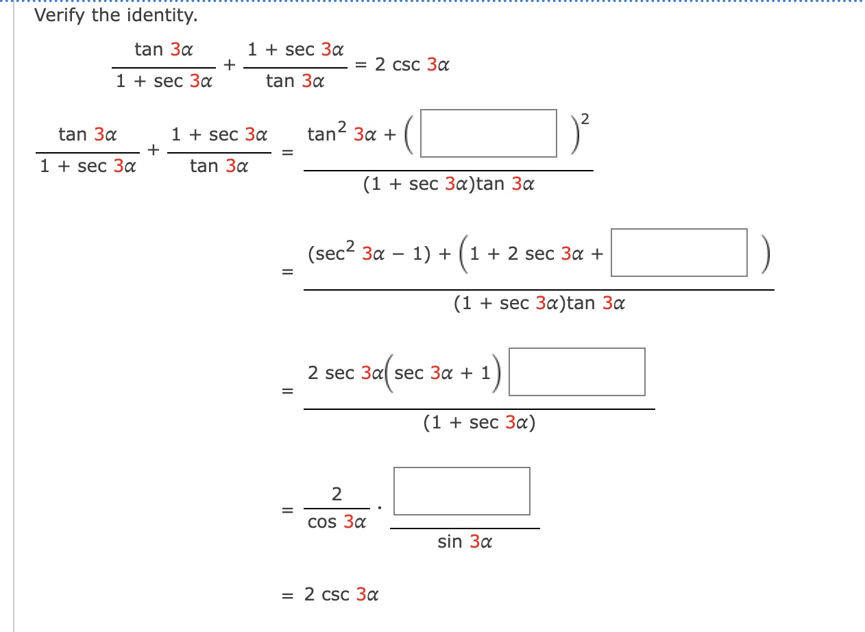 Solved Verify The Identity. | Chegg.com