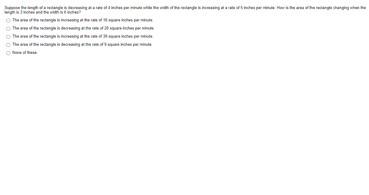 Solved Suppose the length of a rectangle is decreasing at a | Chegg.com