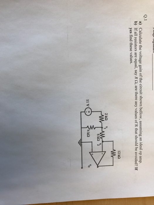 Solved a) Calculate the voltage gain of the circuit shown | Chegg.com