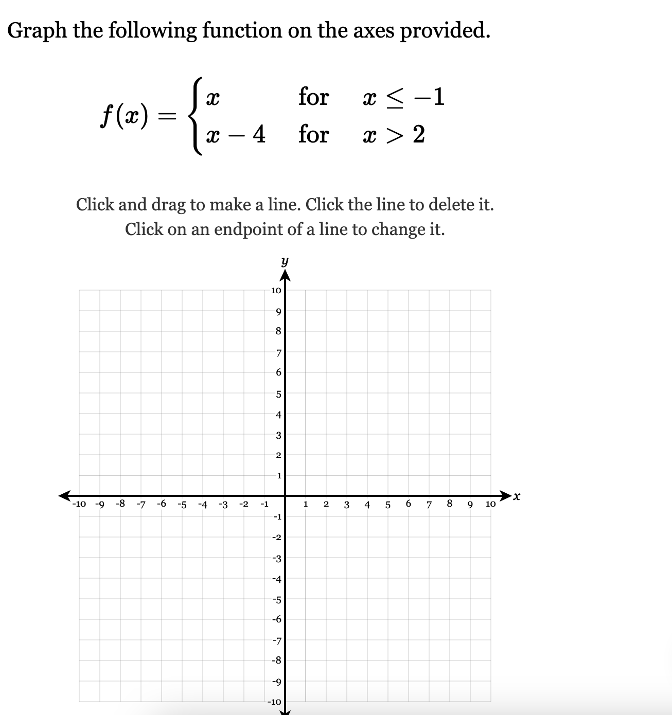 Solved Graph the following function on the axes | Chegg.com