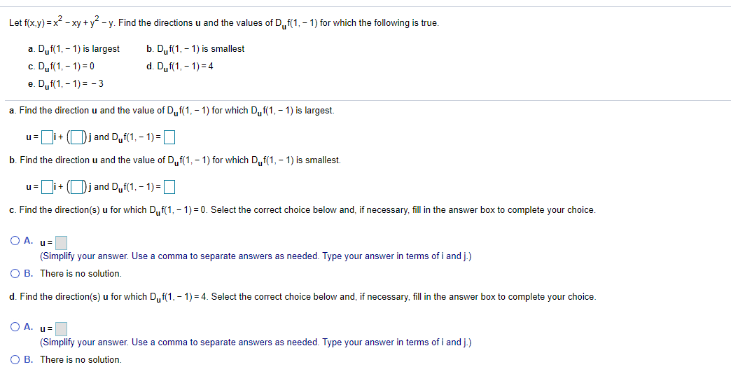 Solved Let F X Y X2 Xy Y2 Y Find The Direction Chegg Com