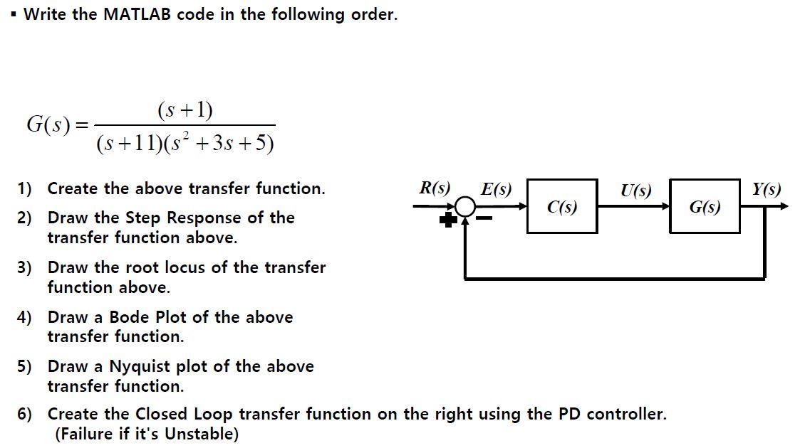 Solved Write the MATLAB code in the following order. 1) | Chegg.com