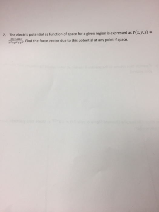 Solved The electric potential at function of space for a | Chegg.com