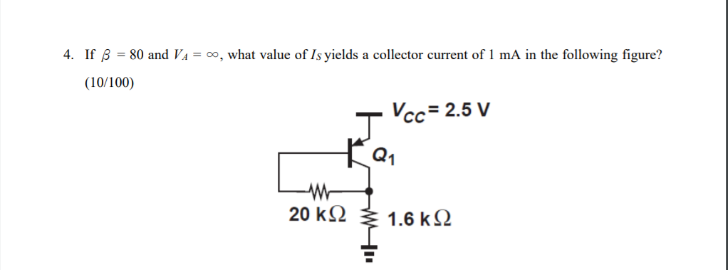 Solved 4 If Ss 80 And Va 0 What Value Of Is Yields A Chegg Com