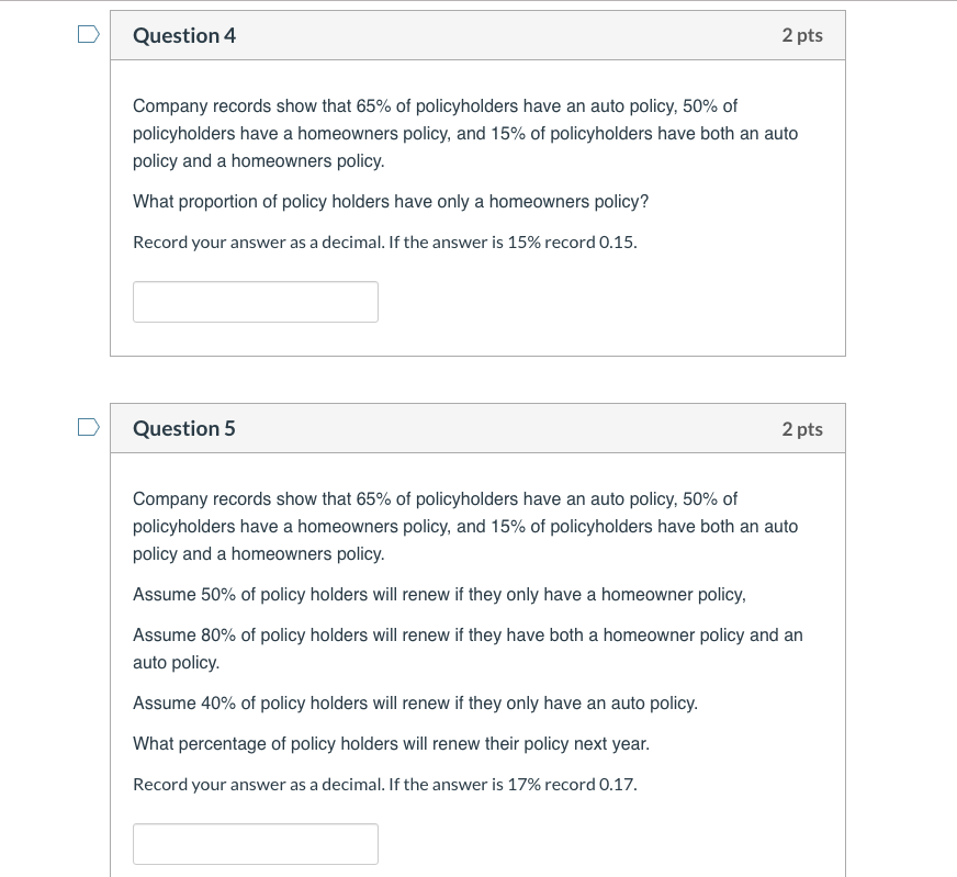 Solved Question 3 1 Pts Assume The Following Probability | Chegg.com