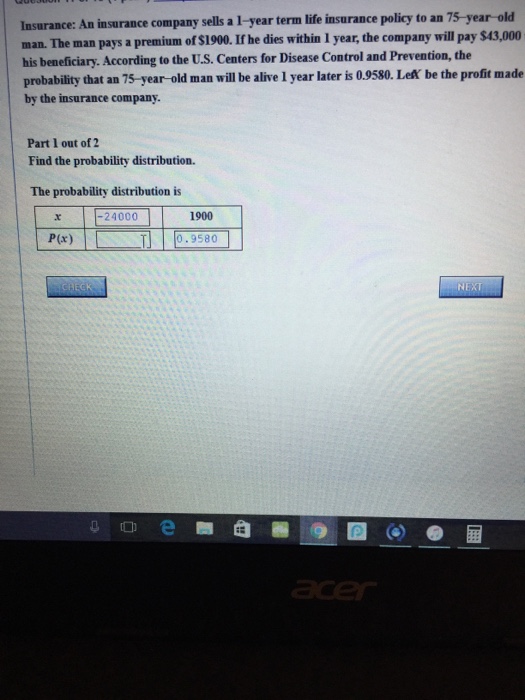 Solved An insurance company sells a 1-year term life | Chegg.com