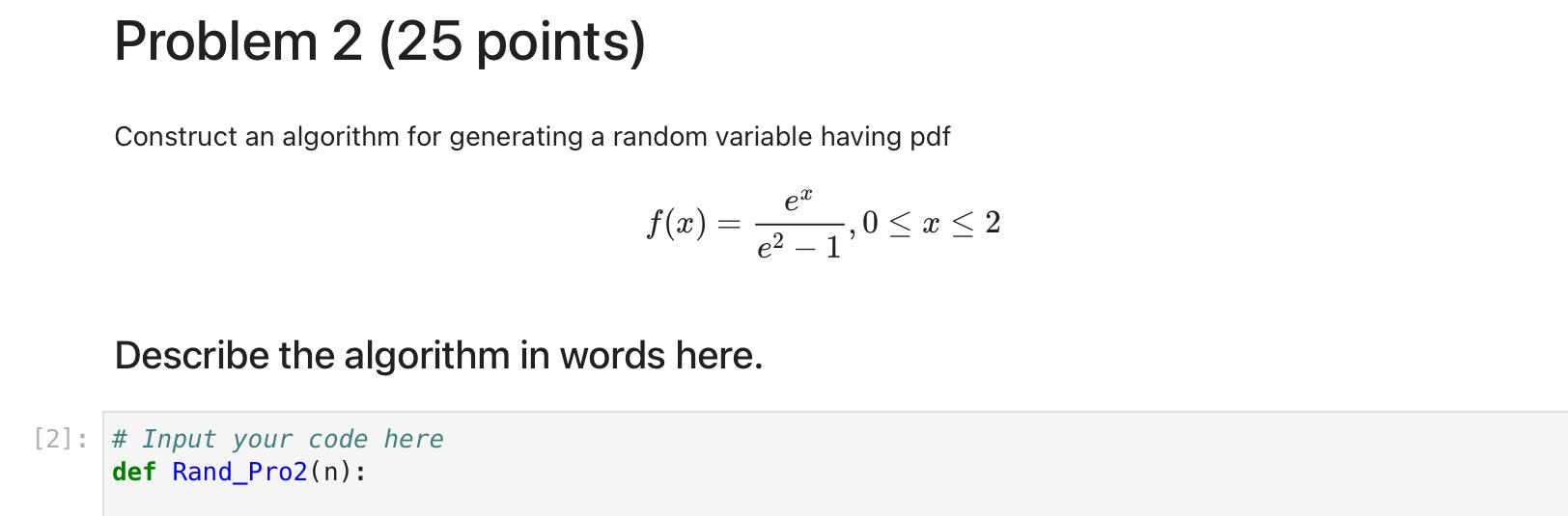 Solved Construct an algorithm for generating a random | Chegg.com