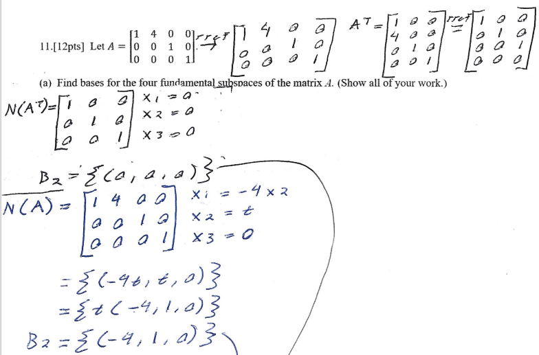 Solved Linear Algebra I understand everything else but I | Chegg.com