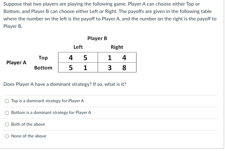 Solved Suppose That Two Players Are Playing The Following | Chegg.com