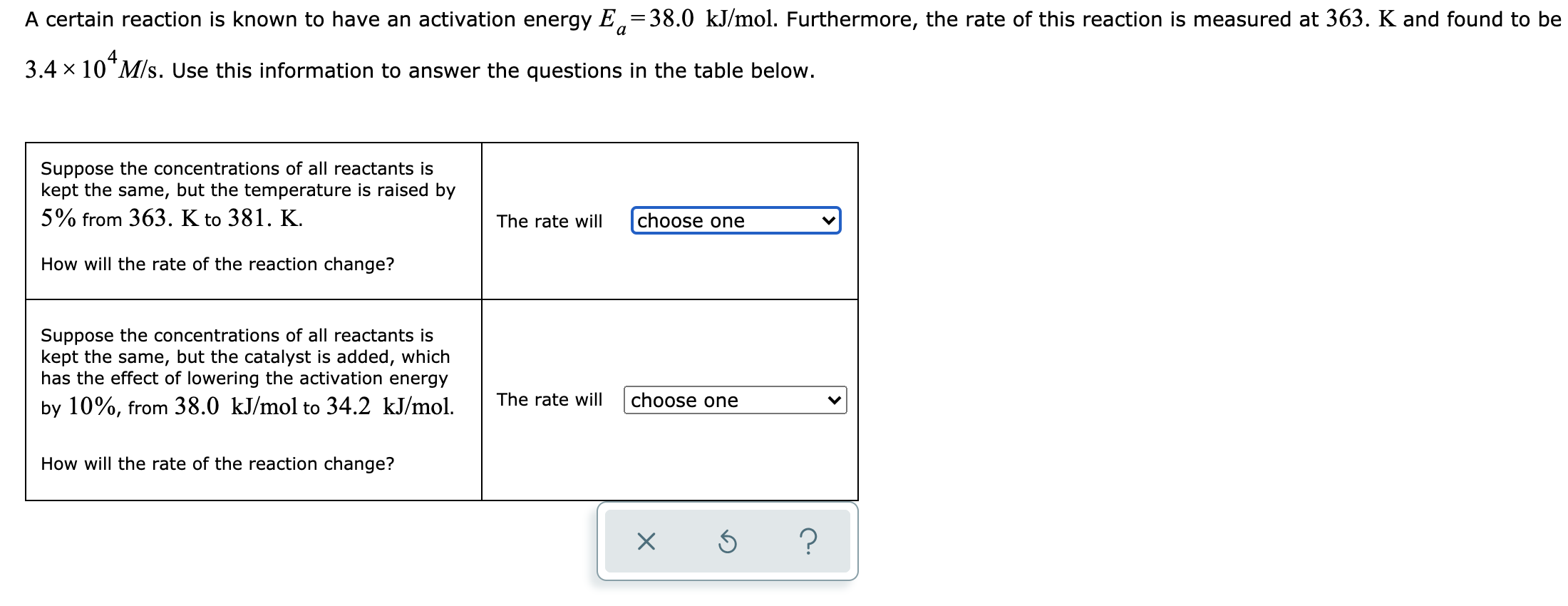 Solved A certain reaction is known to have an activation | Chegg.com