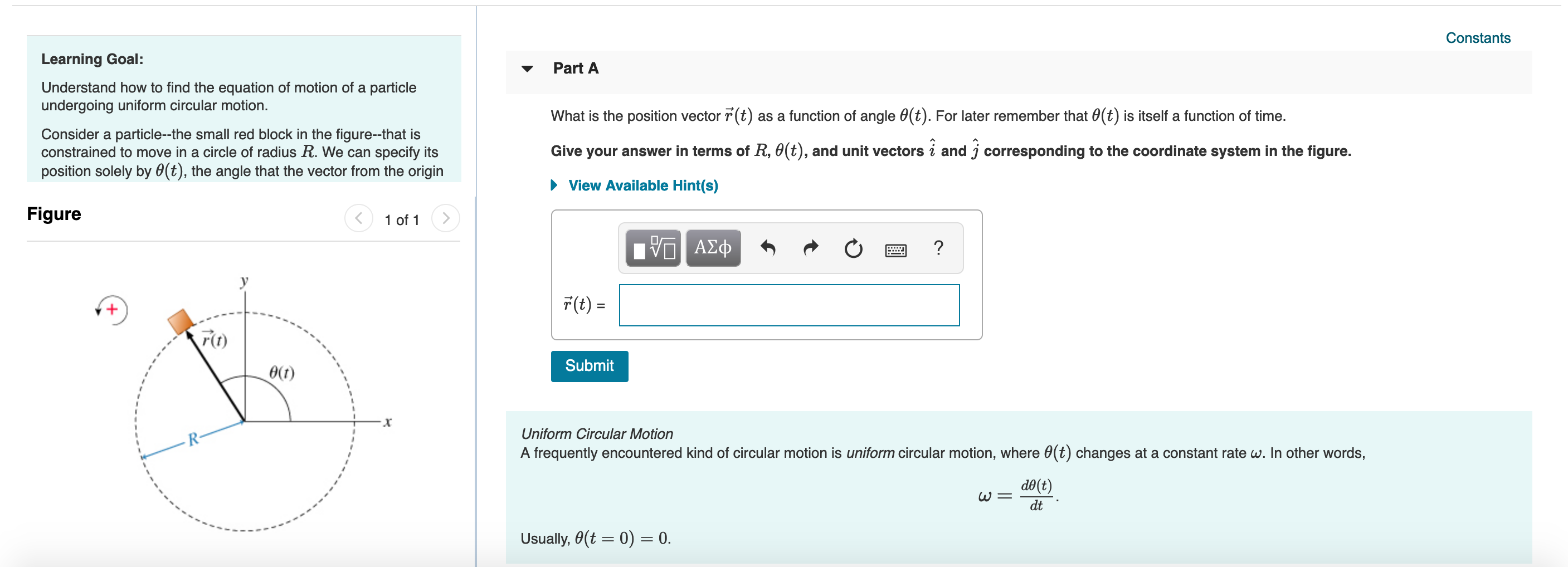 Solved Constants Learning Goal: Part A Understand how to | Chegg.com