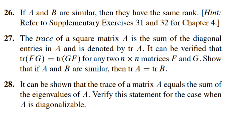 Solved 26. If A and B are similar, then they have the same | Chegg.com