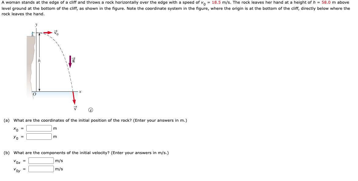 Solved A woman stands at the edge of a cliff and throws a