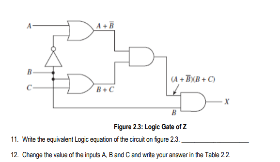 Solved A A+B B (A + B)(B+C) B+C X B Figure 2.3: Logic Gate | Chegg.com