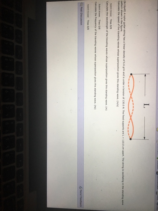 Solved A nylon guitar string has a linear density of 6.6 g/m