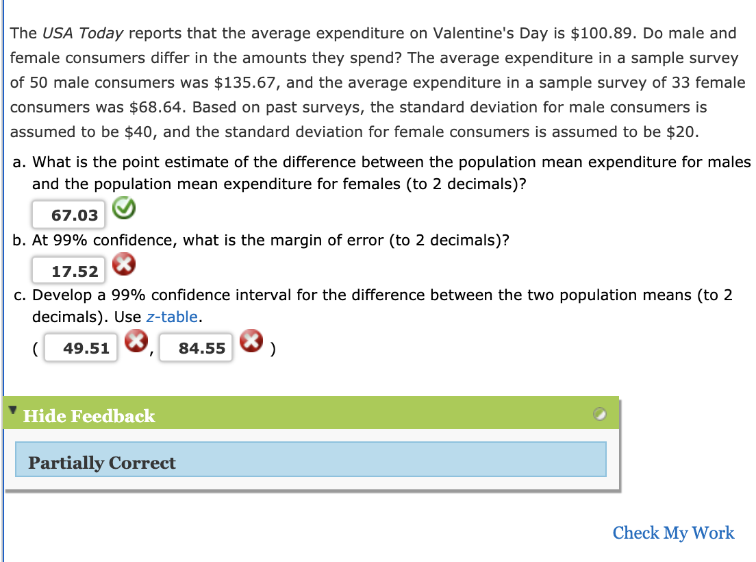 Solved The USA Today Reports That The Average Expenditure On | Chegg.com