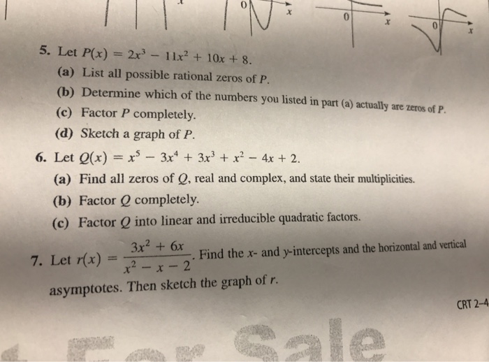 Solved Let P X 2x 3 11x 2 10x 8 A List All