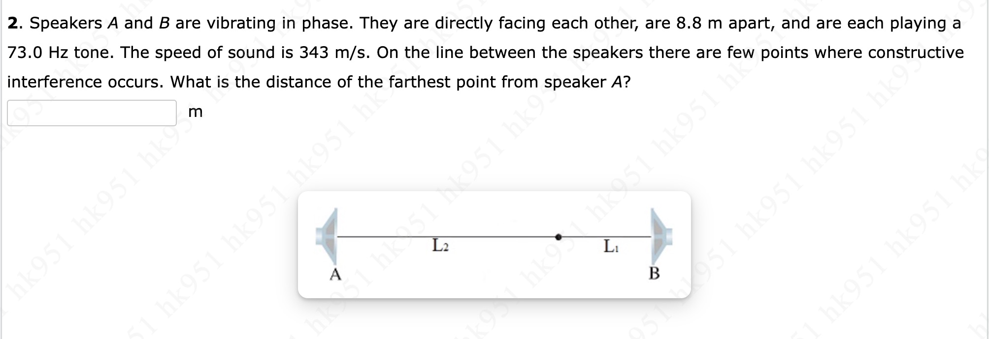 Solved 2. Speakers A and B are vibrating in phase. They are