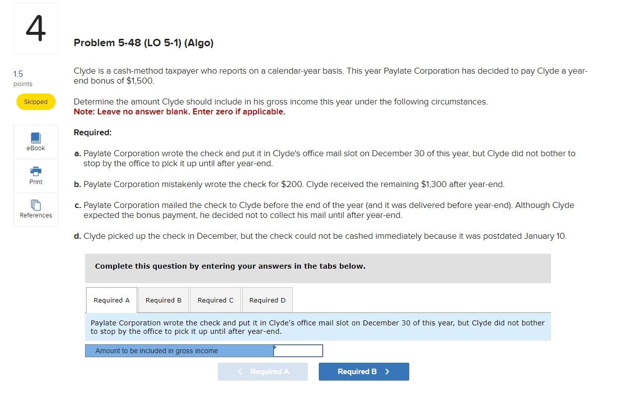 Solved Clyde is a cashmethod taxpayer who reports on a