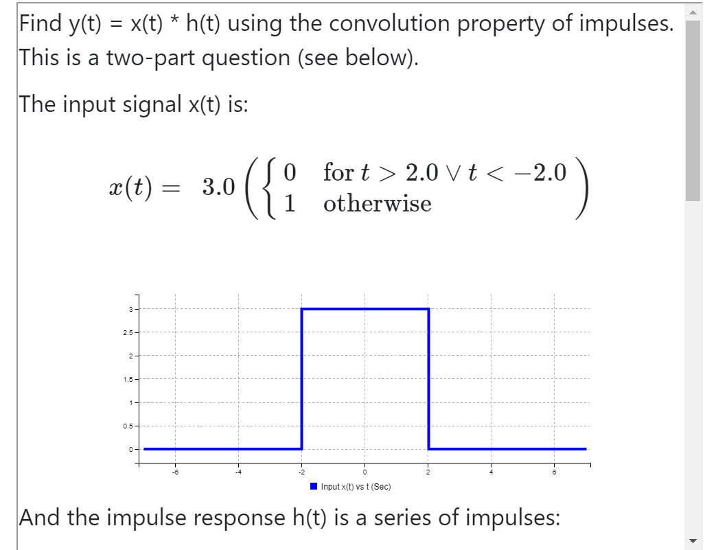 Solved Find Y T X T H T Using The Convolution Prop Chegg Com