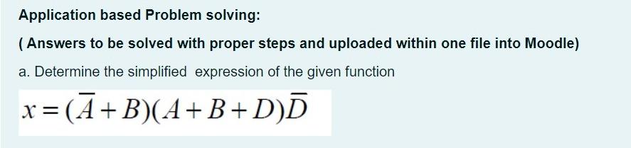 Solved Application Based Problem Solving: (Answers To Be | Chegg.com