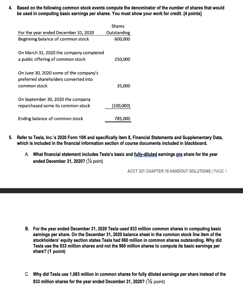 Solved Company A Has 4,000,000 Shares Of Common Stock | Chegg.com