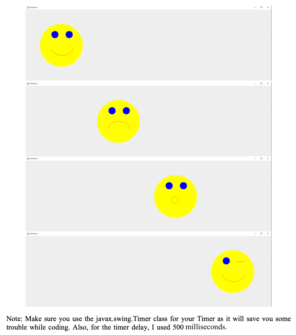 Solved Problem 2: Create a class called Emoticon.java and | Chegg.com