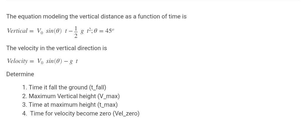 Solved The equation modeling the vertical distance as a | Chegg.com